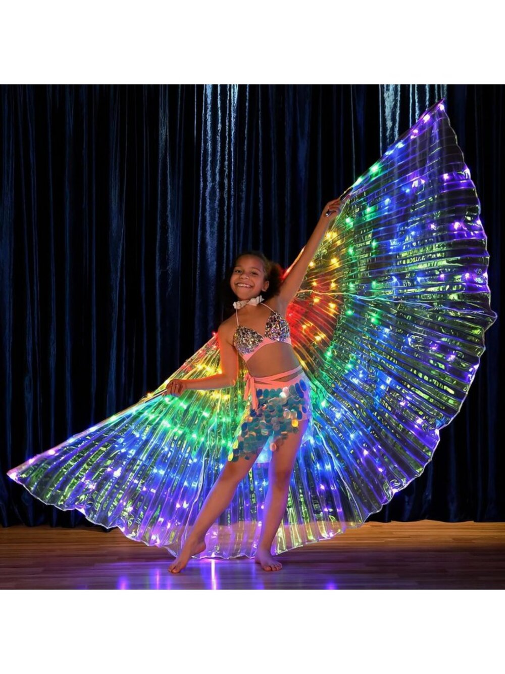 Multicolored LED Fairy Wings for Kids & Adults - Glowing Butterfly Costume
